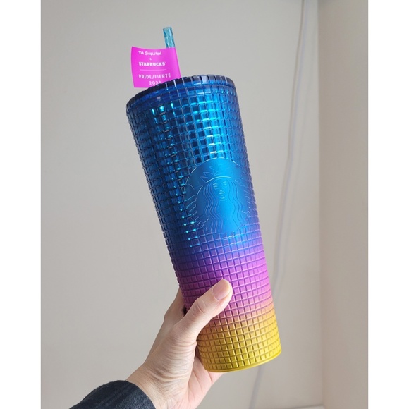 Starbucks 2023 Pride Tim Singleton Rainbow Grid Tumbler 24oz Venti Cup - Picture 1 of 4